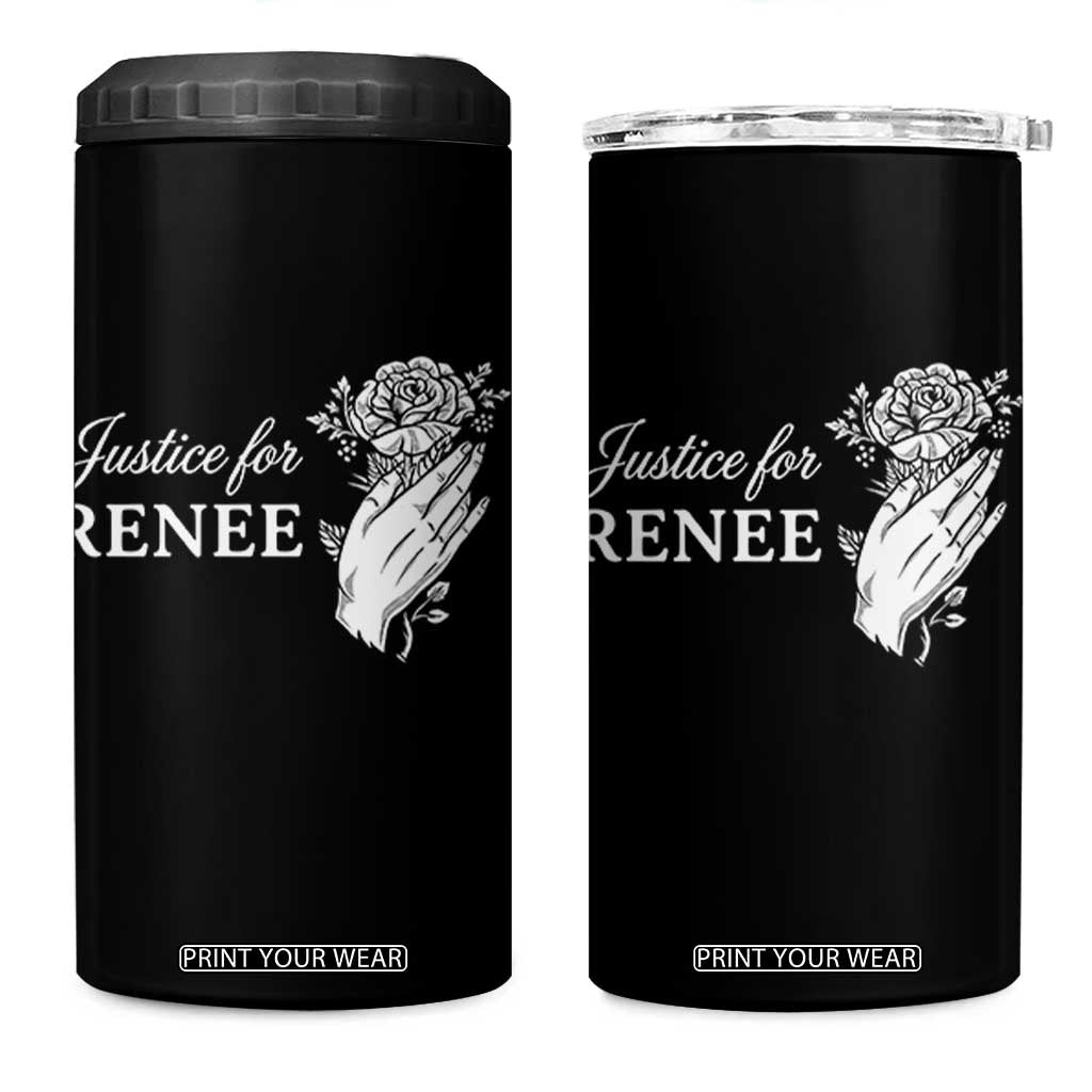 Justice for Renee 4 in 1 Can Cooler Tumbler Floral Rose Memorial Minneapolis Jane 8 2026 Tribute TS02 One Size: 16 oz Black Print Your Wear