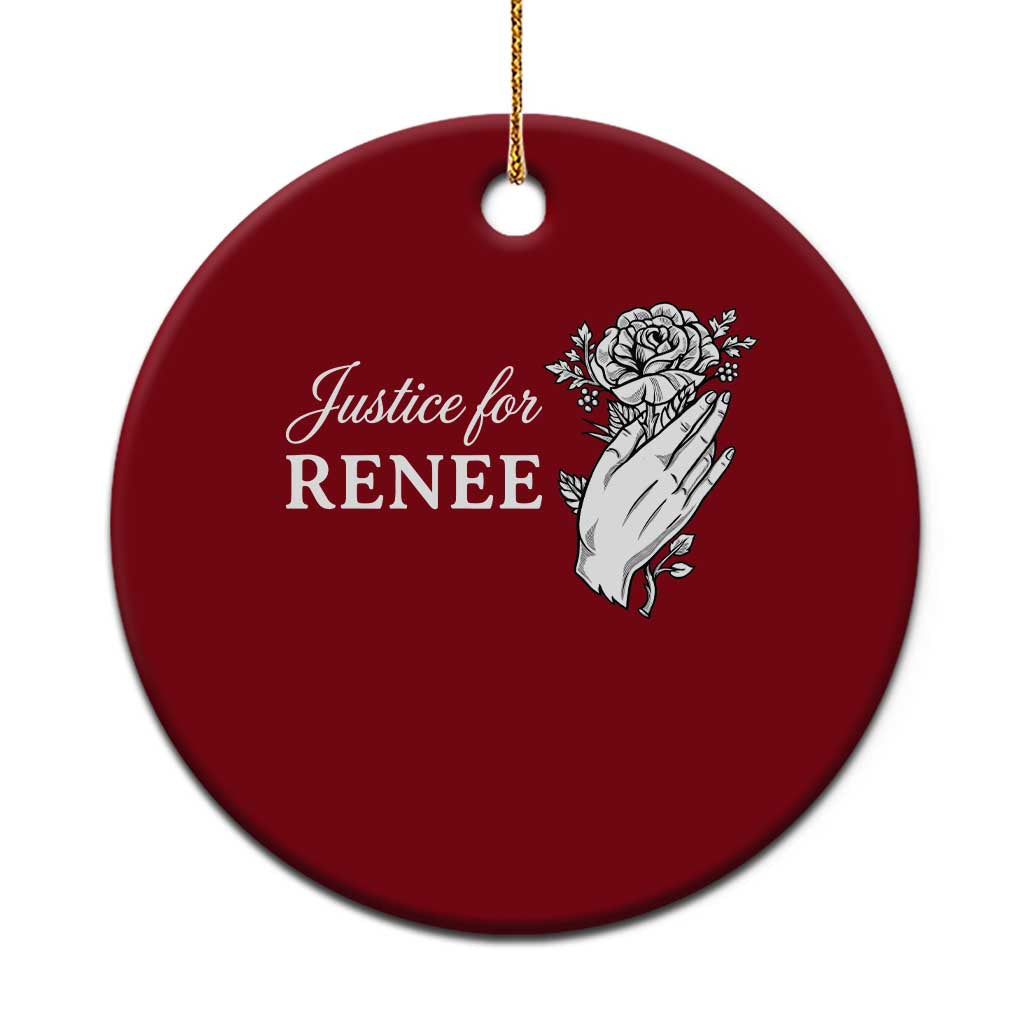 Justice for Renee Ceramic Ornament Floral Rose Memorial Minneapolis Jane 8 2026 Tribute TS02 1pc Red Print Your Wear