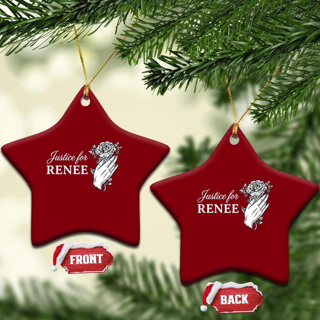Justice for Renee Ceramic Ornament Floral Rose Memorial Minneapolis Jane 8 2026 Tribute TS02 Print Your Wear