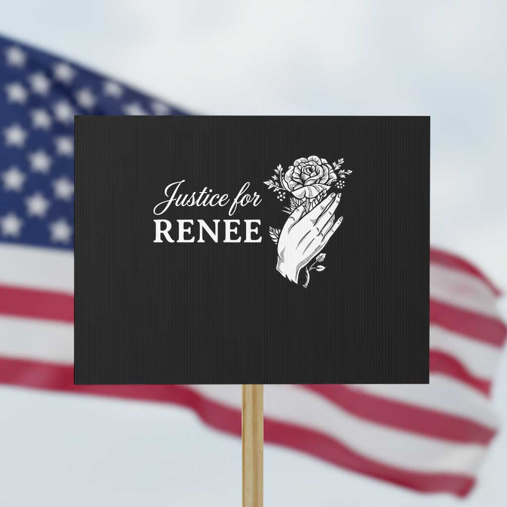 Justice for Renee Protest Sign Floral Rose Memorial Minneapolis Jane 8 2026 Tribute TS02 Horizontal 18