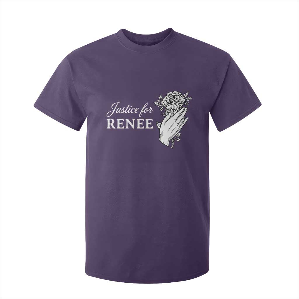Justice for Renee T Shirt For Kid Floral Rose Memorial Minneapolis Jane 8 2026 Tribute TS02 Purple Print Your Wear