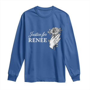 Justice for Renee Long Sleeve Shirt Floral Rose Memorial Minneapolis Jane 8 2026 Tribute TS02 Royal Blue Print Your Wear