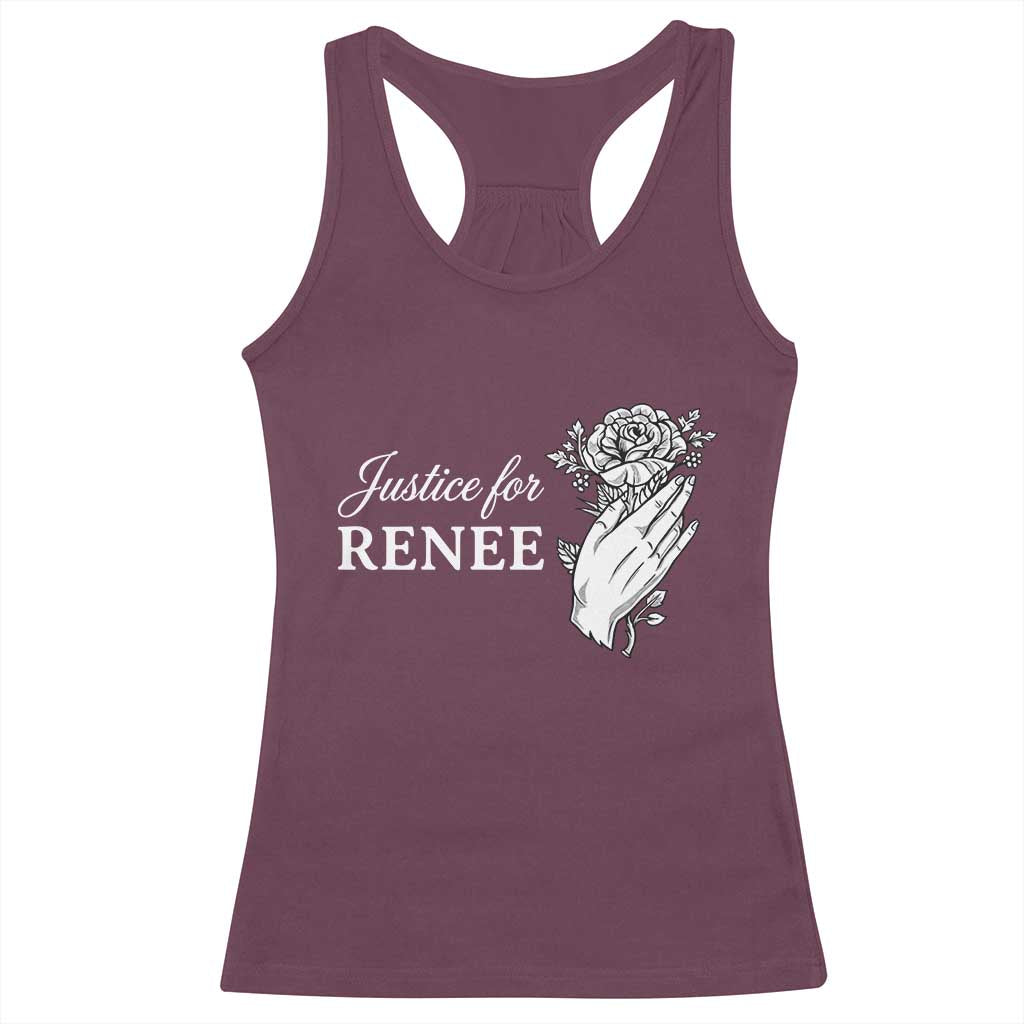 Justice for Renee Racerback Tank Top Floral Rose Memorial Minneapolis Jane 8 2026 Tribute TS02 Maroon Print Your Wear