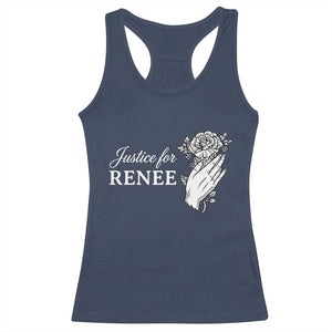 Justice for Renee Racerback Tank Top Floral Rose Memorial Minneapolis Jane 8 2026 Tribute TS02 Navy Print Your Wear