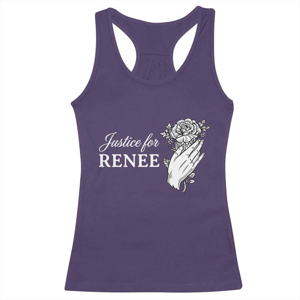 Justice for Renee Racerback Tank Top Floral Rose Memorial Minneapolis Jane 8 2026 Tribute TS02 Purple Print Your Wear