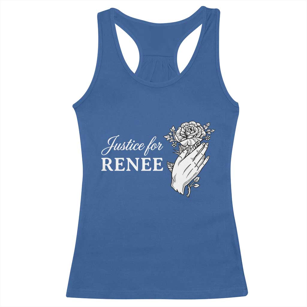 Justice for Renee Racerback Tank Top Floral Rose Memorial Minneapolis Jane 8 2026 Tribute TS02 Royal Blue Print Your Wear