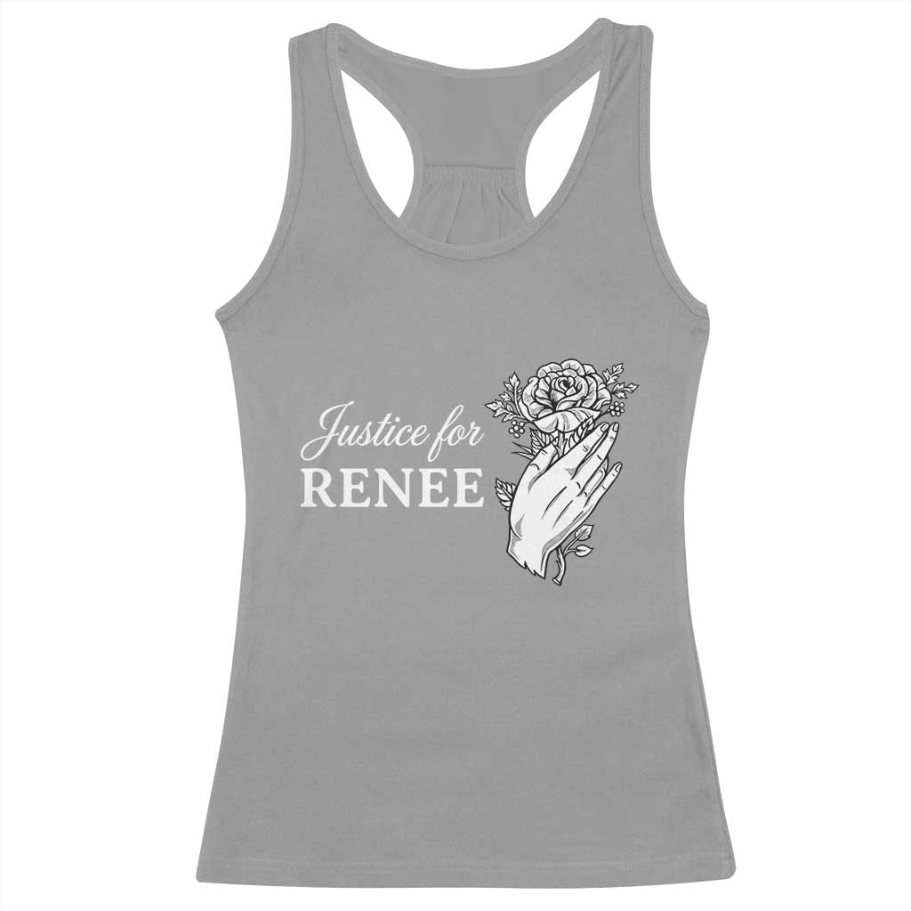 Justice for Renee Racerback Tank Top Floral Rose Memorial Minneapolis Jane 8 2026 Tribute TS02 Sport Gray Print Your Wear
