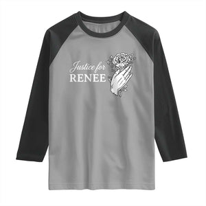 Justice for Renee Raglan Shirt Floral Rose Memorial Minneapolis Jane 8 2026 Tribute TS02 Sport Gray Black Print Your Wear
