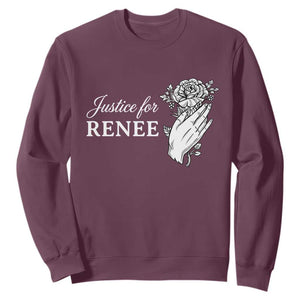 Justice for Renee Sweatshirt Floral Rose Memorial Minneapolis Jane 8 2026 Tribute TS02 Maroon Print Your Wear