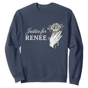 Justice for Renee Sweatshirt Floral Rose Memorial Minneapolis Jane 8 2026 Tribute TS02 Navy Print Your Wear