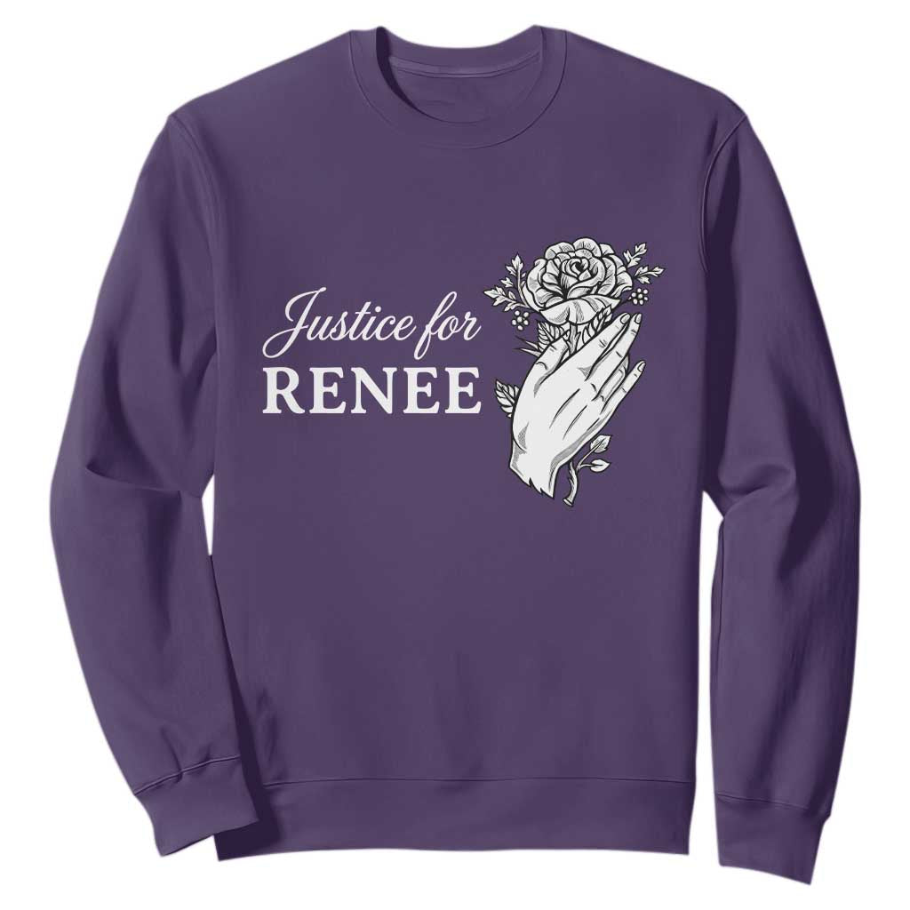 Justice for Renee Sweatshirt Floral Rose Memorial Minneapolis Jane 8 2026 Tribute TS02 Purple Print Your Wear
