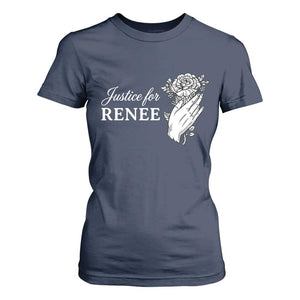 Justice for Renee T Shirt For Women Floral Rose Memorial Minneapolis Jane 8 2026 Tribute TS02 Navy Print Your Wear