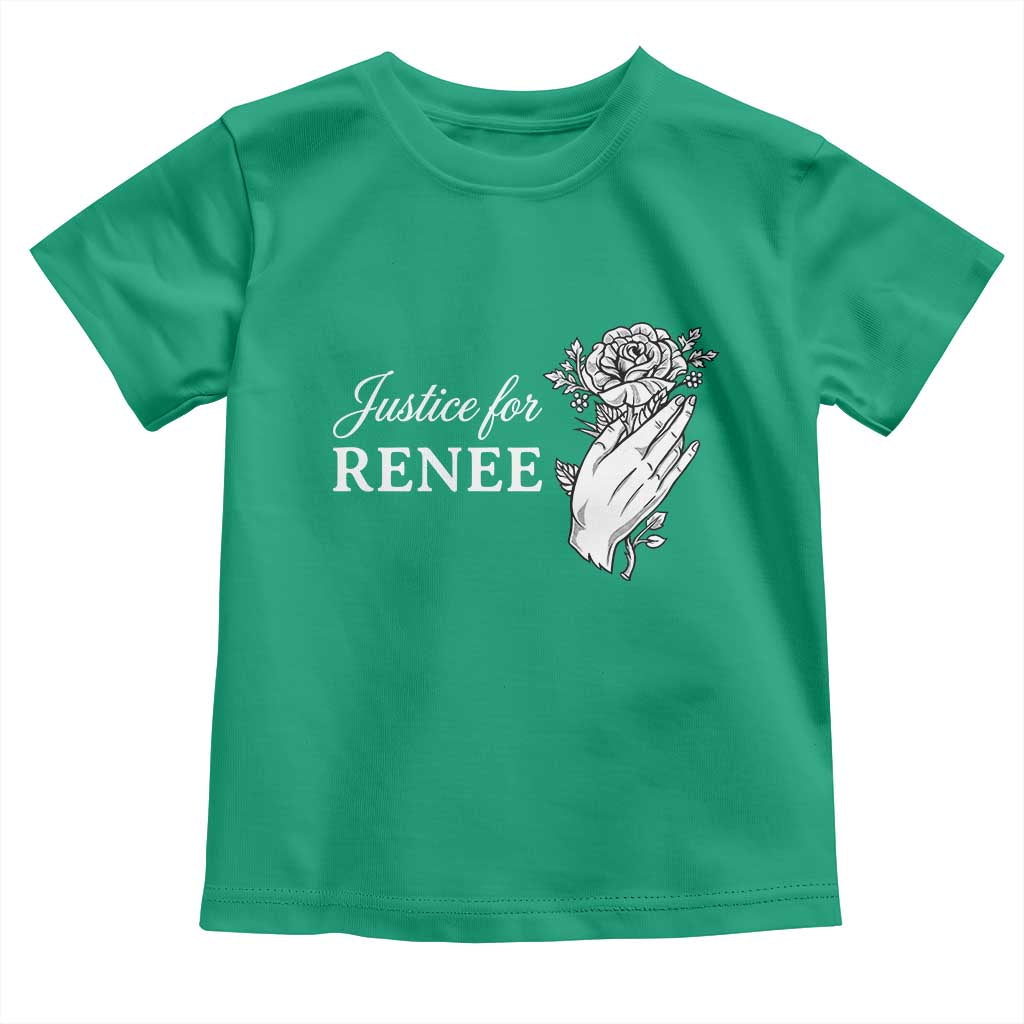 Justice for Renee Toddler T Shirt Floral Rose Memorial Minneapolis Jane 8 2026 Tribute TS02 Irish Green Print Your Wear