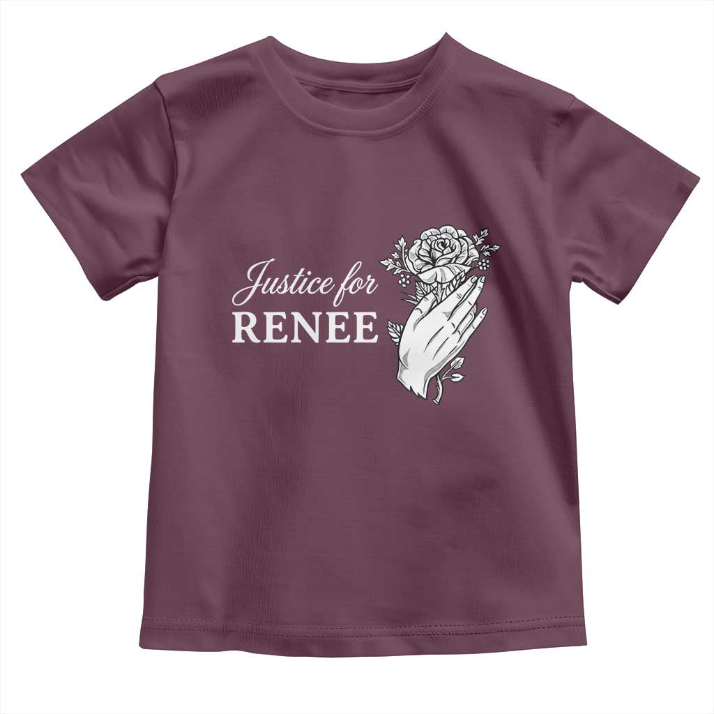 Justice for Renee Toddler T Shirt Floral Rose Memorial Minneapolis Jane 8 2026 Tribute TS02 Maroon Print Your Wear