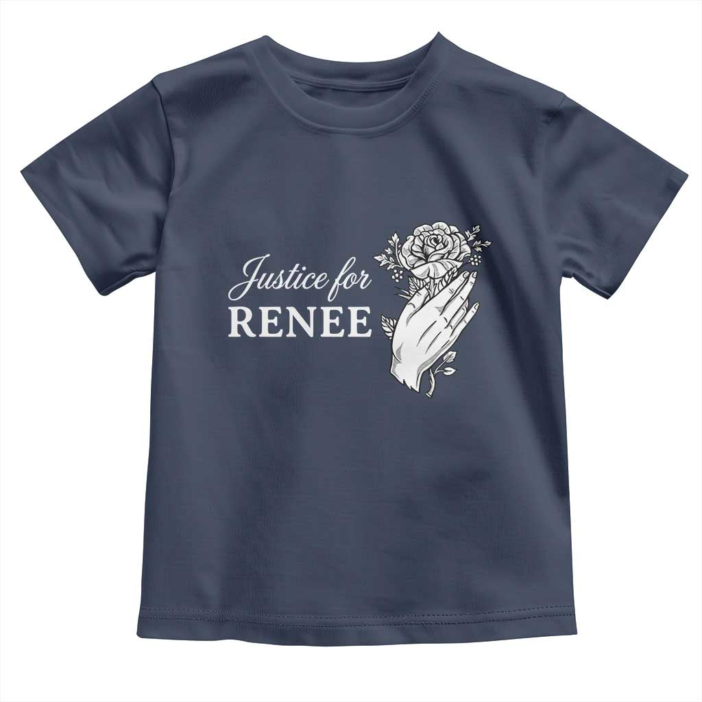 Justice for Renee Toddler T Shirt Floral Rose Memorial Minneapolis Jane 8 2026 Tribute TS02 Navy Print Your Wear