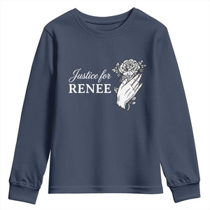 Justice for Renee Youth Sweatshirt Floral Rose Memorial Minneapolis Jane 8 2026 Tribute TS02 Navy Print Your Wear
