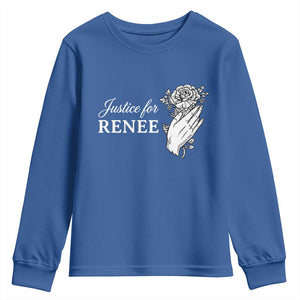 Justice for Renee Youth Sweatshirt Floral Rose Memorial Minneapolis Jane 8 2026 Tribute TS02 Royal Blue Print Your Wear