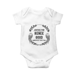 Justice for Renee Good Baby Onesie Minneapolis January 8 2026 Tribute Memorial Wreath TS02 White Print Your Wear
