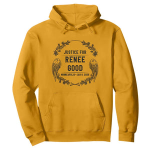 Justice for Renee Good Hoodie Minneapolis January 8 2026 Tribute Memorial Wreath TS02 Gold Print Your Wear