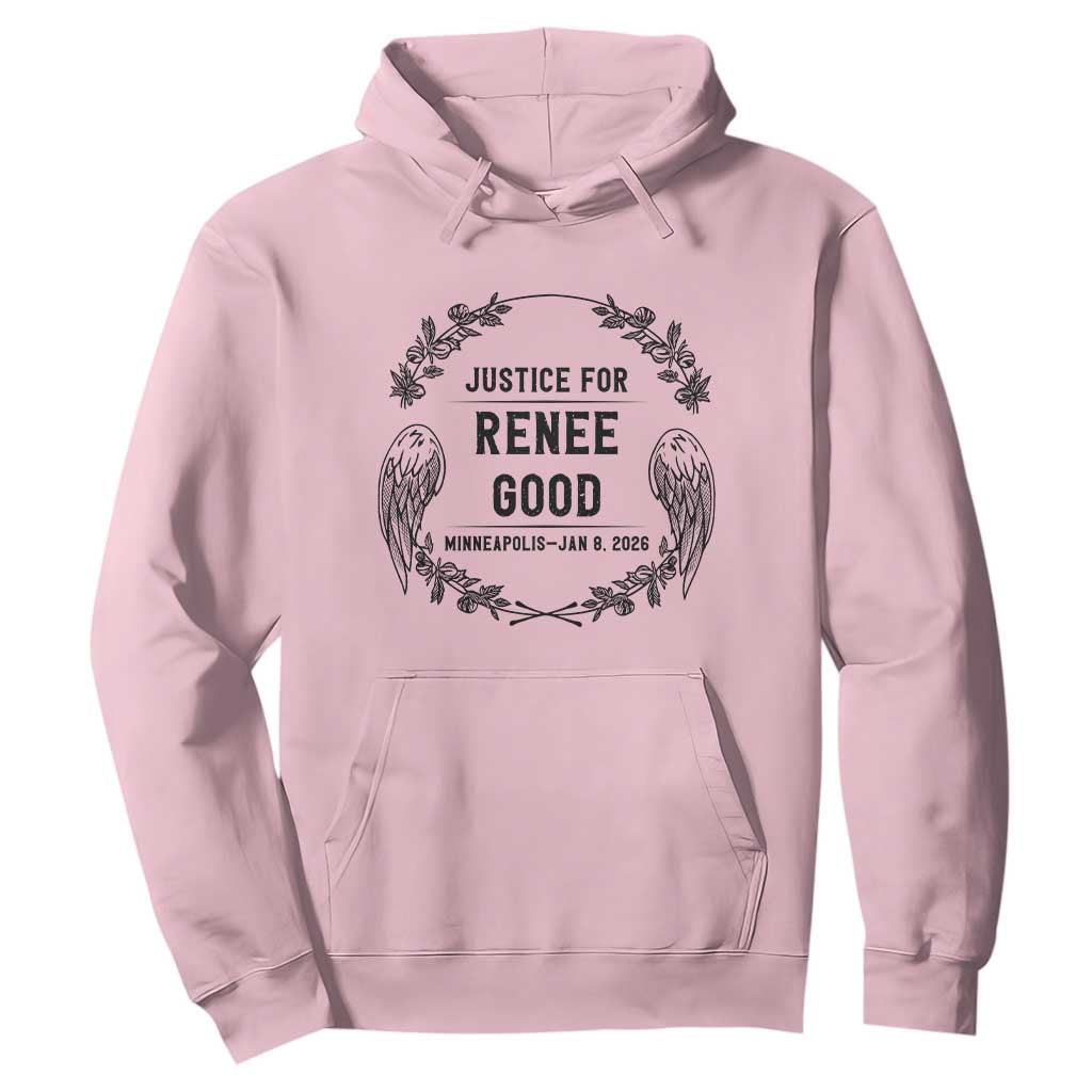 Justice for Renee Good Hoodie Minneapolis January 8 2026 Tribute Memorial Wreath TS02 Light Pink Print Your Wear