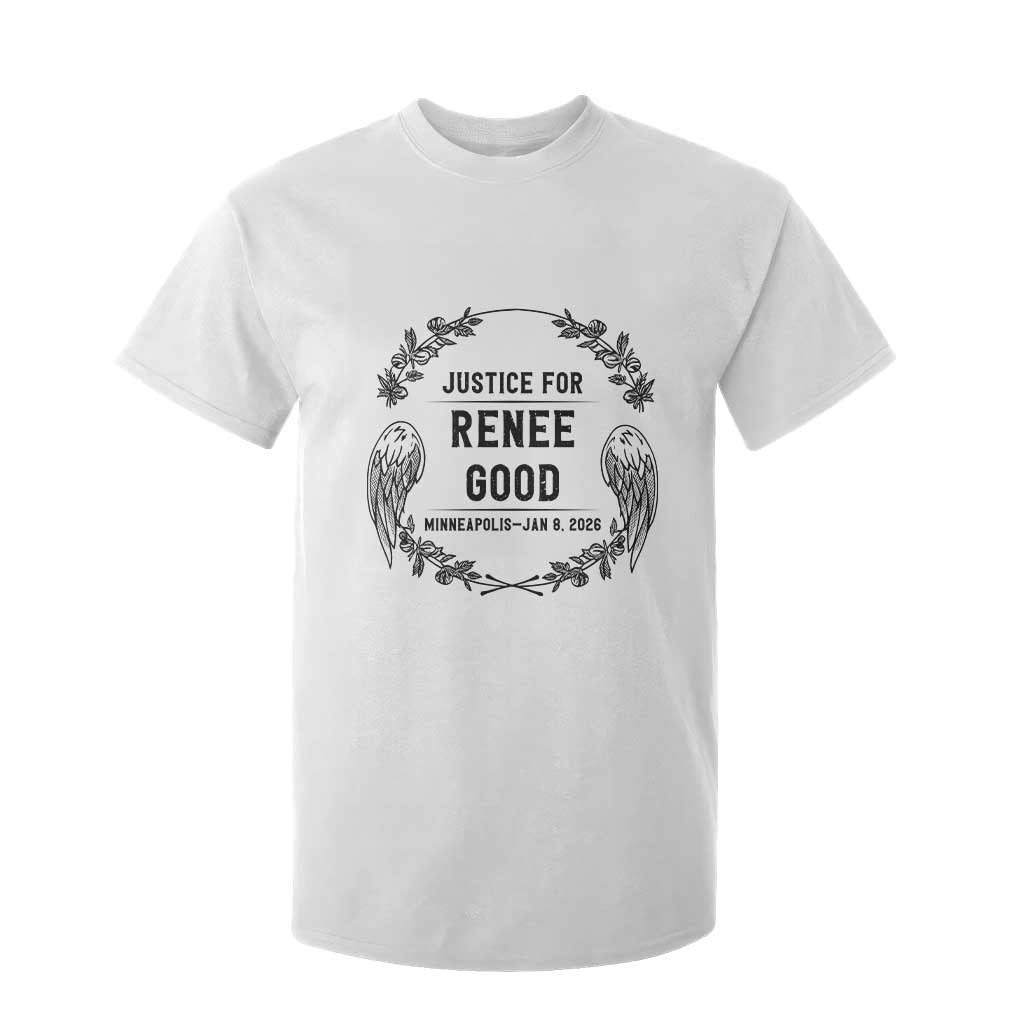 Justice for Renee Good T Shirt For Kid Minneapolis January 8 2026 Tribute Memorial Wreath TS02 White Print Your Wear