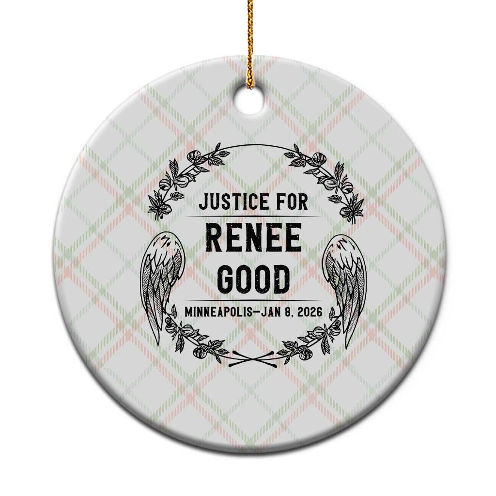 Justice for Renee Good Ceramic Ornament Minneapolis January 8 2026 Tribute Memorial Wreath TS02 1pc Christmas Plaid Print Your Wear