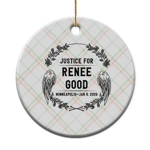 Justice for Renee Good Ceramic Ornament Minneapolis January 8 2026 Tribute Memorial Wreath TS02 1pc Christmas Plaid Print Your Wear