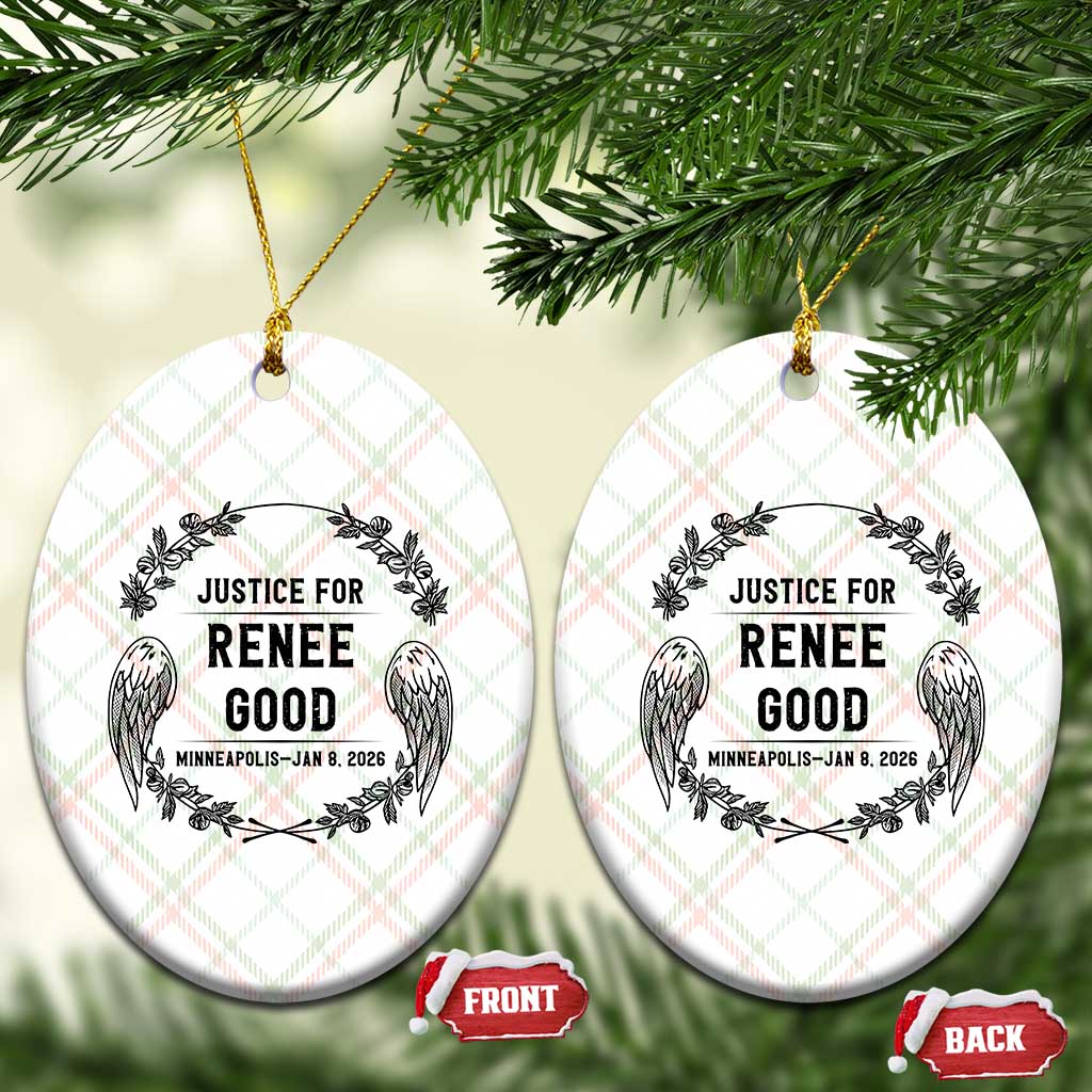 Justice for Renee Good Ceramic Ornament Minneapolis January 8 2026 Tribute Memorial Wreath TS02 Print Your Wear