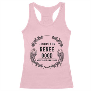 Justice for Renee Good Racerback Tank Top Minneapolis January 8 2026 Tribute Memorial Wreath TS02 Light Pink Print Your Wear