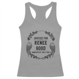 Justice for Renee Good Racerback Tank Top Minneapolis January 8 2026 Tribute Memorial Wreath TS02 Sport Gray Print Your Wear