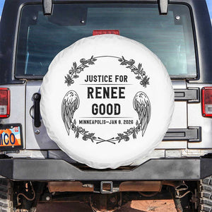 Justice for Renee Good Spare Tire Cover Minneapolis January 8 2026 Tribute Memorial Wreath TS02 No hole White Print Your Wear