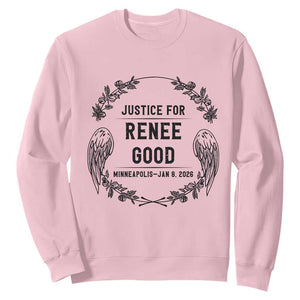Justice for Renee Good Sweatshirt Minneapolis January 8 2026 Tribute Memorial Wreath TS02 Light Pink Print Your Wear