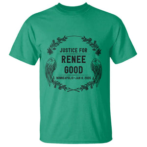 Justice for Renee Good T Shirt Minneapolis January 8 2026 Tribute Memorial Wreath TS02 Irish Green Print Your Wear
