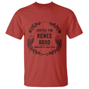 Justice for Renee Good T Shirt Minneapolis January 8 2026 Tribute Memorial Wreath TS02 Red Print Your Wear