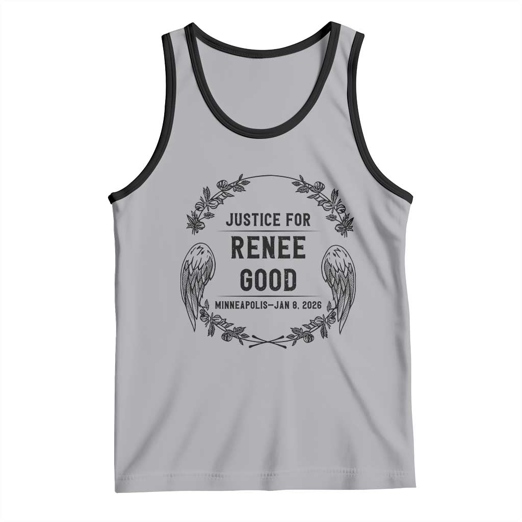 Justice for Renee Good Tank Top Minneapolis January 8 2026 Tribute Memorial Wreath TS02 Athletic Heather Black Print Your Wear