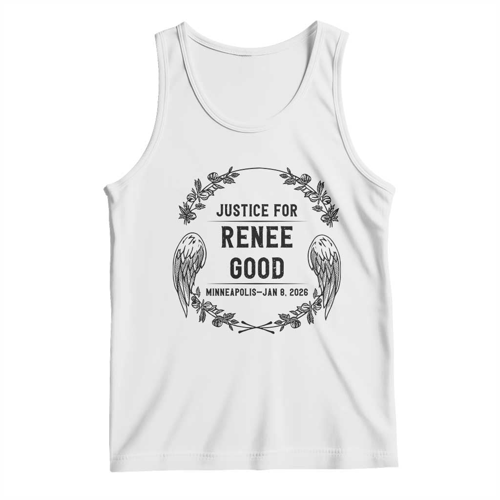 Justice for Renee Good Tank Top Minneapolis January 8 2026 Tribute Memorial Wreath TS02 White Print Your Wear
