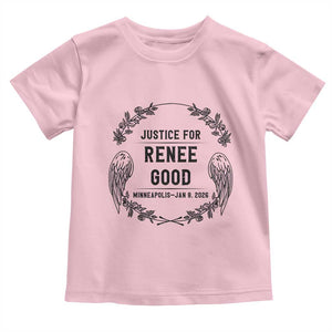 Justice for Renee Good Toddler T Shirt Minneapolis January 8 2026 Tribute Memorial Wreath TS02 Light Pink Print Your Wear