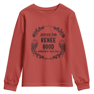 Justice for Renee Good Youth Sweatshirt Minneapolis January 8 2026 Tribute Memorial Wreath TS02 Red Print Your Wear