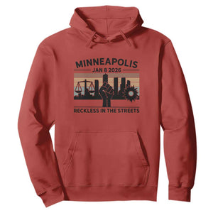 Minneapolis January 8 2026 Justice Movement Hoodie Reckless in the Streets Protest TS02 Red Print Your Wear