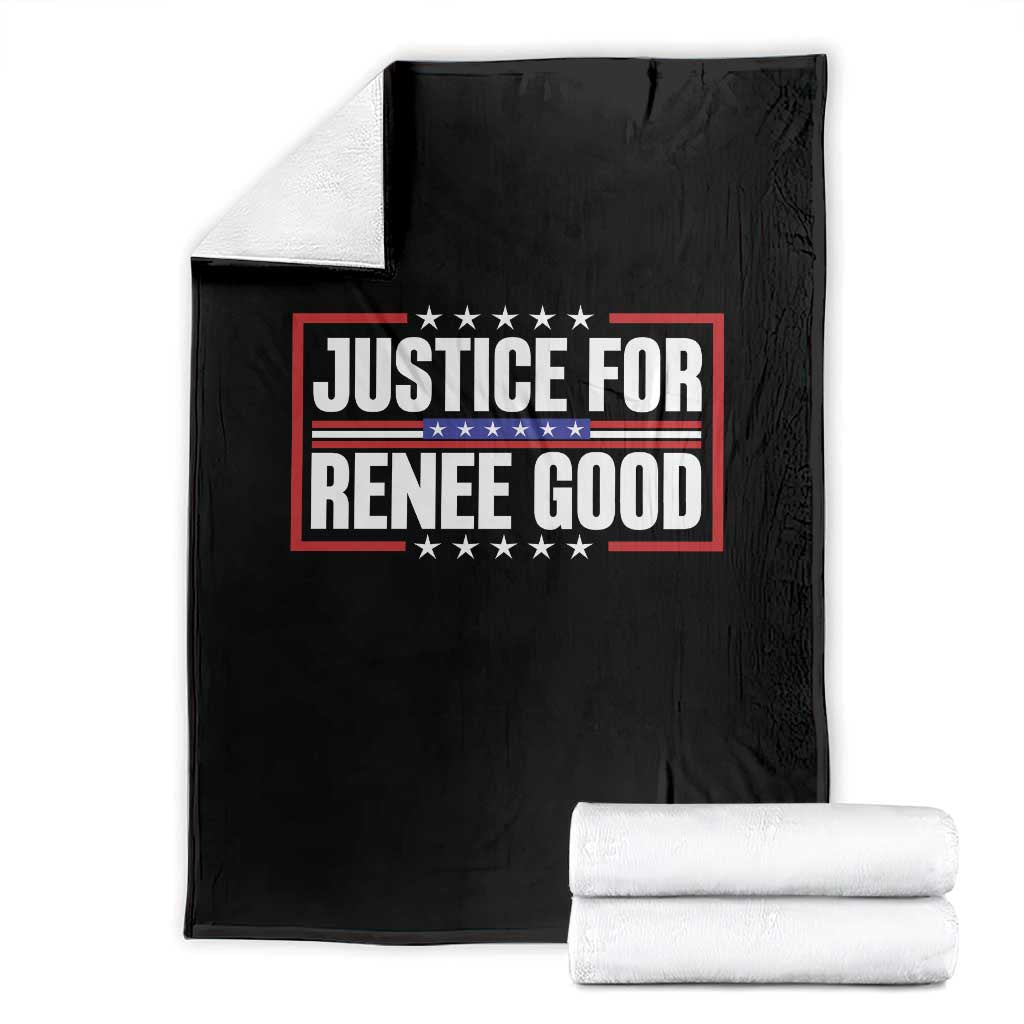 Justice for Renee Good Patriotic Throw Blanket Minneapolis Jan 8 2026 Memorial Red White and Blue TS02 Black Print Your Wear