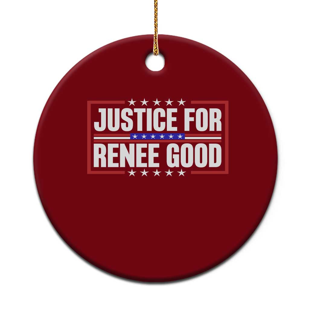 Justice for Renee Good Patriotic Ceramic Ornament Minneapolis Jan 8 2026 Memorial Red White and Blue TS02 1pc Red Print Your Wear