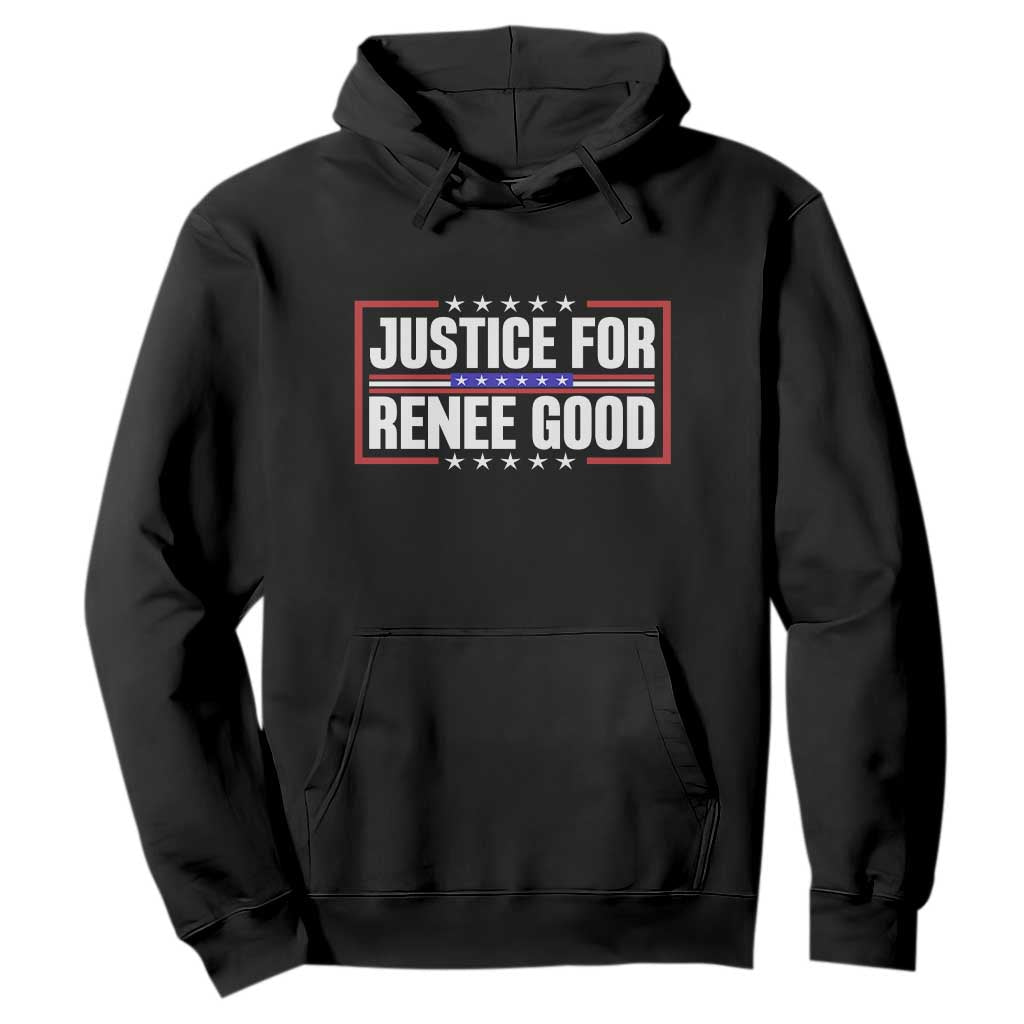 Justice for Renee Good Patriotic Hoodie Minneapolis Jan 8 2026 Memorial Red White and Blue TS02 Black Print Your Wear