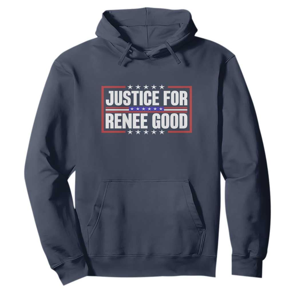 Justice for Renee Good Patriotic Hoodie Minneapolis Jan 8 2026 Memorial Red White and Blue TS02 Navy Print Your Wear