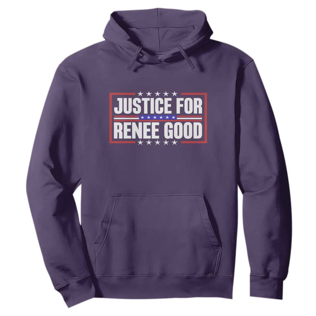 Justice for Renee Good Patriotic Hoodie Minneapolis Jan 8 2026 Memorial Red White and Blue TS02 Purple Print Your Wear