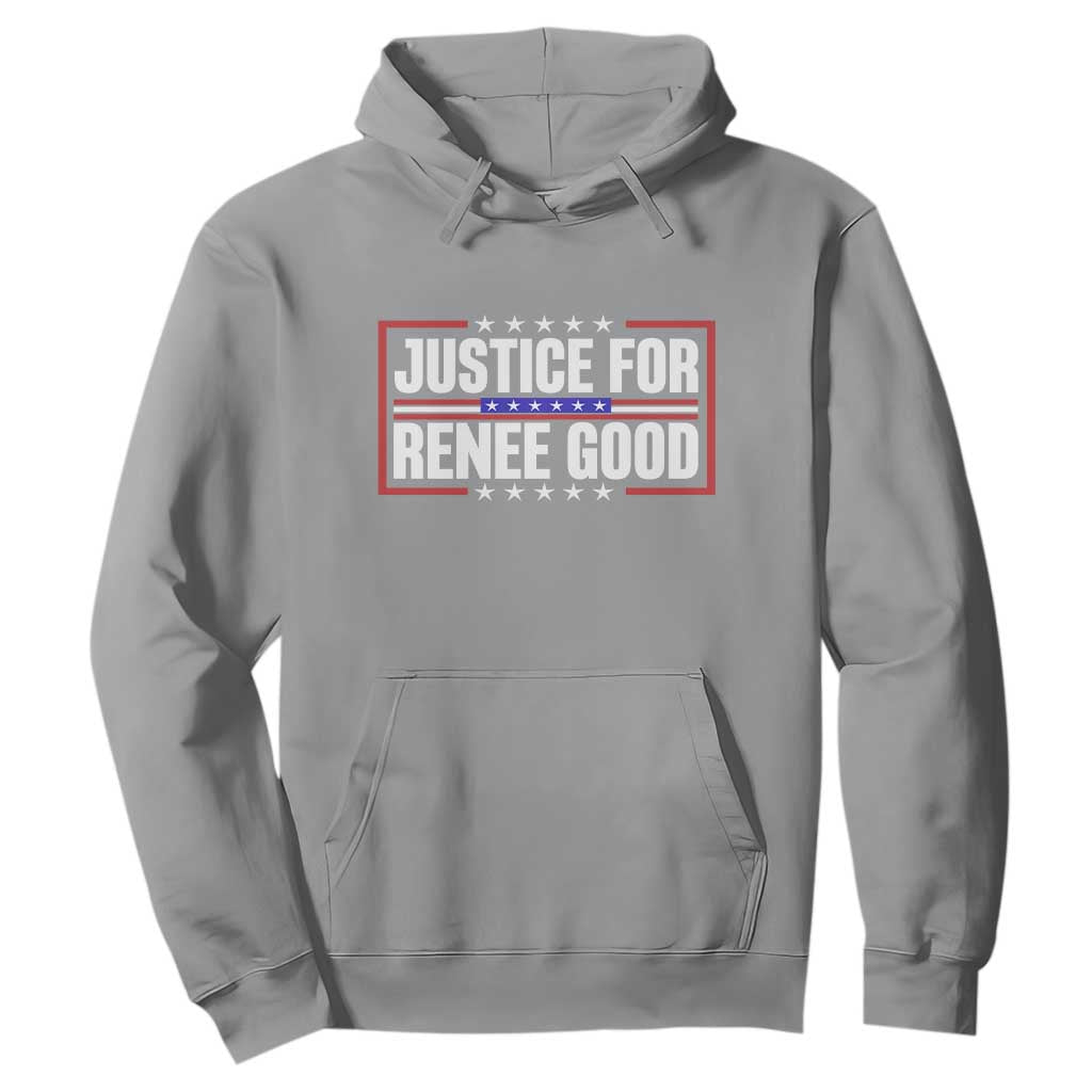 Justice for Renee Good Patriotic Hoodie Minneapolis Jan 8 2026 Memorial Red White and Blue TS02 Sport Gray Print Your Wear
