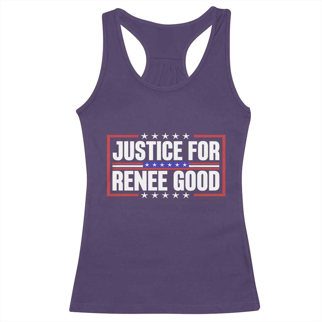 Justice for Renee Good Patriotic Racerback Tank Top Minneapolis Jan 8 2026 Memorial Red White and Blue TS02 Purple Print Your Wear