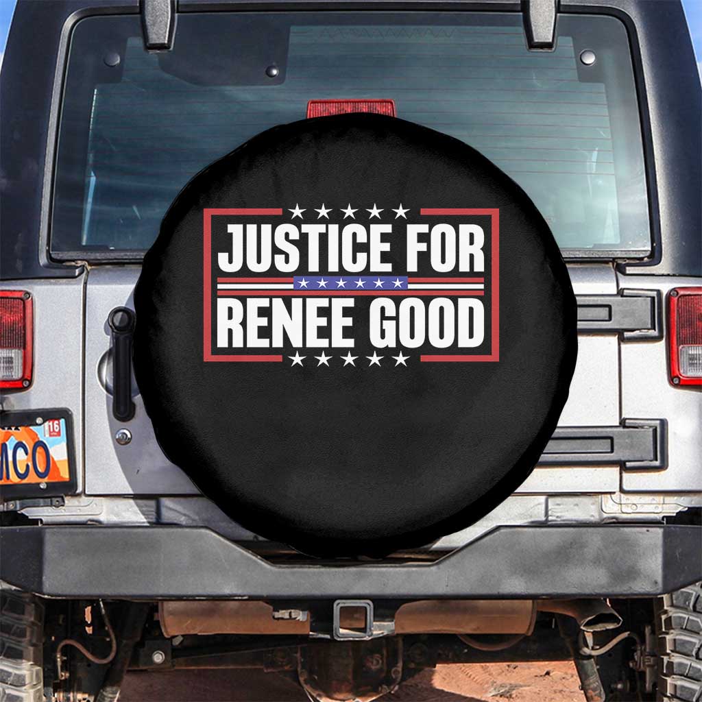 Justice for Renee Good Patriotic Spare Tire Cover Minneapolis Jan 8 2026 Memorial Red White and Blue TS02 No hole Black Print Your Wear