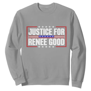 Justice for Renee Good Patriotic Sweatshirt Minneapolis Jan 8 2026 Memorial Red White and Blue TS02 Sport Gray Print Your Wear