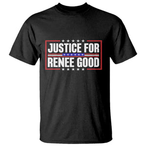 Justice for Renee Good Patriotic T Shirt Minneapolis Jan 8 2026 Memorial Red White and Blue TS02 Black Print Your Wear