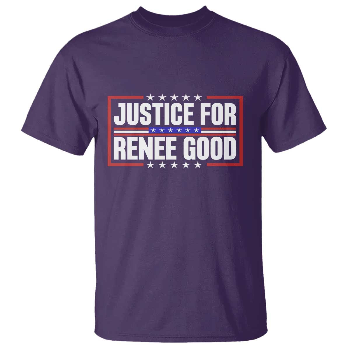 Justice for Renee Good Patriotic T Shirt Minneapolis Jan 8 2026 Memorial Red White and Blue TS02 Purple Print Your Wear